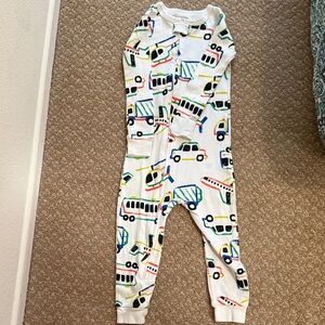 Carter's White Kids One-Piece Pajamas with Multi-Color Vehicle Print